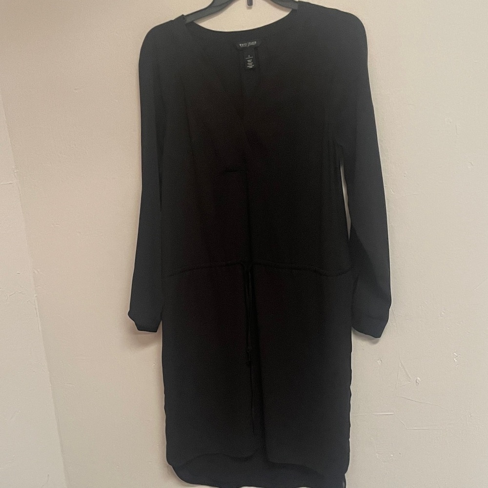 White House Black Market Classic Black Long Sleeve Dress